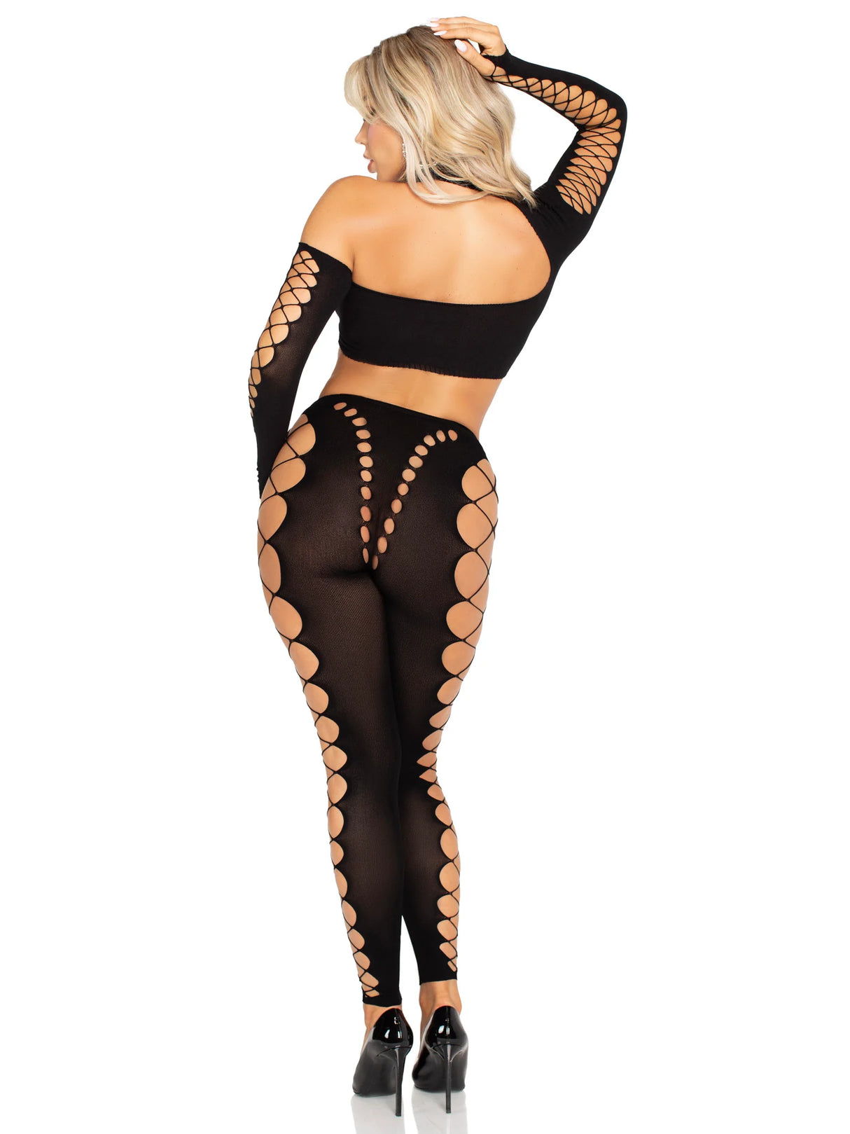 Notorious Crop Top and Footless Tights Set- One Size