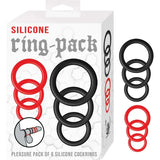 Silicone Ring Pack - Red & Black