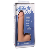 Realistic Cock w/Balls VacULock - White 9"