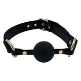 Rouge Leather Ball Gag w/Gold Accent
