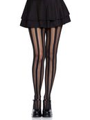 Beck Vertical Striped Tights- One Size Black