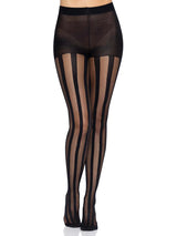 Beck Vertical Striped Tights- One Size Black