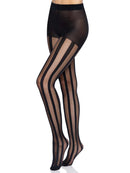 Beck Vertical Striped Tights- One Size Black