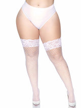 Plus Nya Stay Up Thigh Highs- White