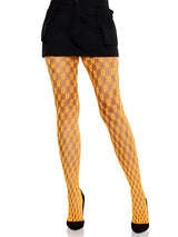 Lyric Eyelet Net Tights- One Size Neon Orange