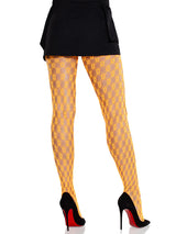 Lyric Eyelet Net Tights- One Size Neon Orange