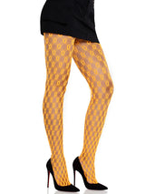Lyric Eyelet Net Tights- One Size Neon Orange