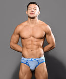 Andrew Christian Fly Stripe Brief -Blue Extra Large