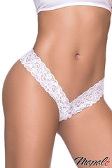 Lace V Thong- White