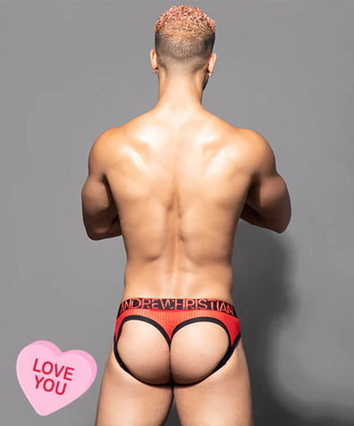 Andrew Christian: Scarlet Mesh Bubble Butt Small