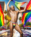 Andrew Christian: Pride Stripe Thong XL