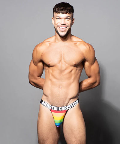 Andrew Christian: Pride Stripe Thong 2XL