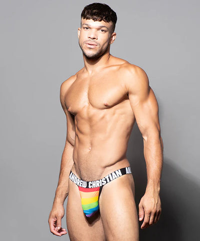 Andrew Christian: Pride Stripe Thong Large