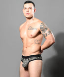 Andrew Christian: Lace Print Thong-Small