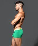 Andrew Christian: Hang-Free Boxer Green- 2XL