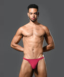 Andrew Christian: No Show Thong-Burgundy 2XL