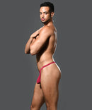 Andrew Christian: No Show Thong-Burgundy 2XL