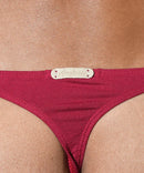 Andrew Christian: No Show Thong-Burgundy 2XL