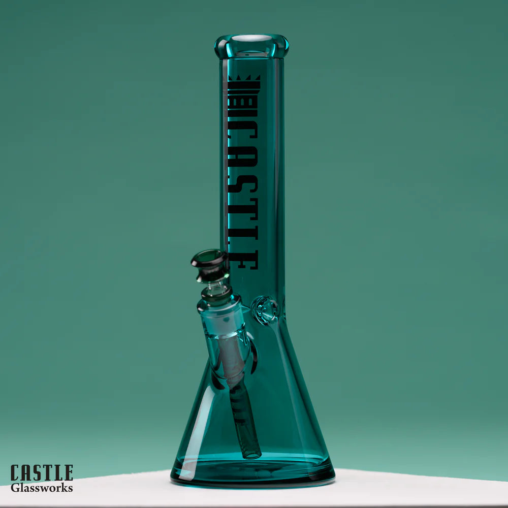 Castle Glass: 14" Luxe Electroplated (7mm Thick - Teal)