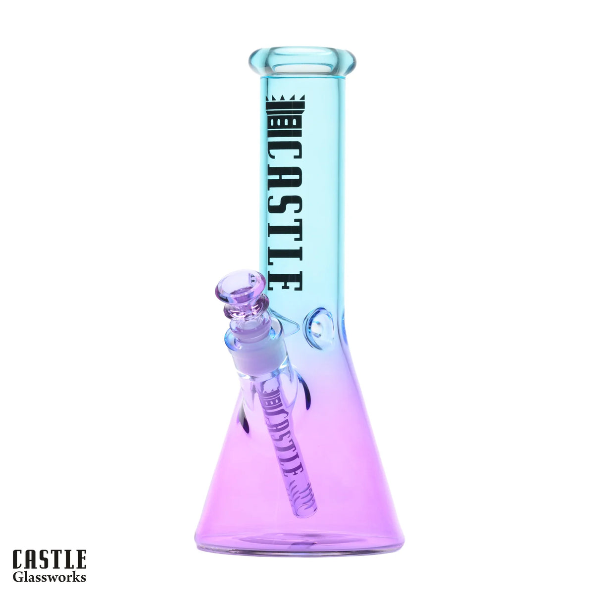 Castle Glass: 12"  Electroplated Dayglo (5mm Thick - Teal/Purple)