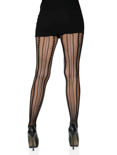 Eve Vintage Pinstripe Net Tights- One Size