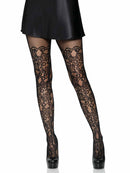 Drew Floral Vine Fishnet Tights One Size Black