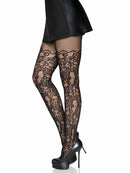 Drew Floral Vine Fishnet Tights One Size Black