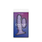 Colours Ribbed 5" Vibrating Dildo - Purple