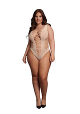 Contrast Fence Net Teddy - Beige