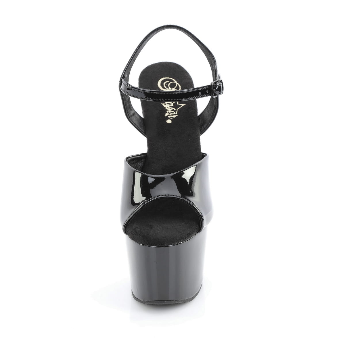Shoe: 7" Ankle Strap - Black Patent