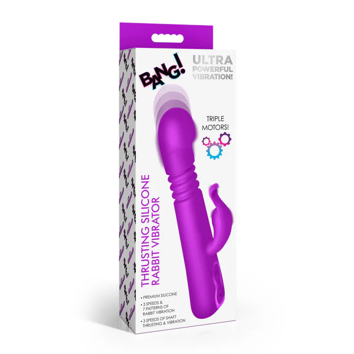 Thrusting Silicone Rabbit-Purple