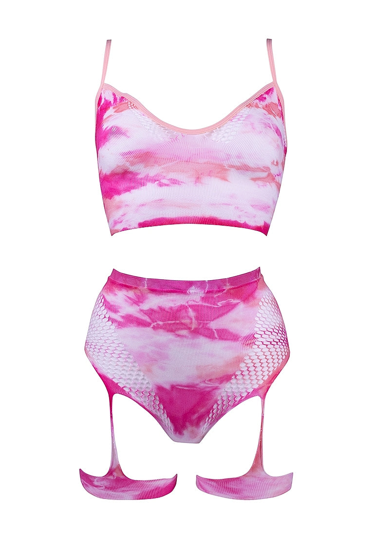 2pc Bra Set with Garters- One Size