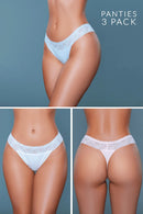 Devon 3Pk Thong Blue/White/Pink XL