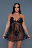 Daisy 2pc Babydoll Black Large