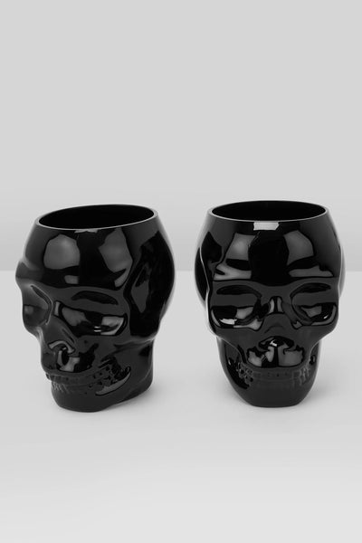 Cranium Drinking Glass Set-Black