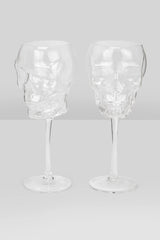 Cranium Wine Glass Set-Clear
