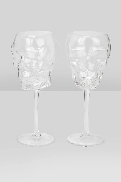 Cranium Wine Glass Set-Clear