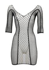 Duo Net Sleeved Mini Dress- One Size