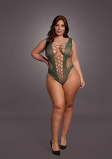 Contrast Fence Net Teddy- Green