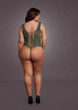 Contrast Fence Net Teddy- Green