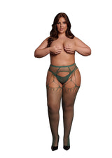Hose: Shredded Suspender-Green