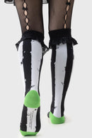 Distressed Stripe Knee Highs