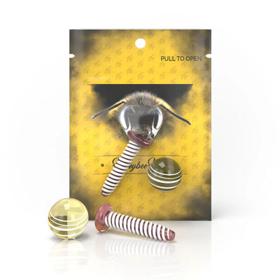 Honeybee Herb Glass Marble Screw Pink