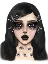 Spider Web Face Jewels Sticker
