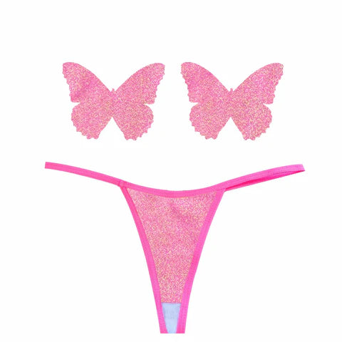 Pasties: Bella Rosa Soft Pink Panty Set One Size