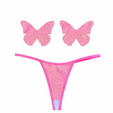Pasties: Bella Rosa Soft Pink Panty Set One Size