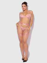 Helena Lace Garter Set- Pink