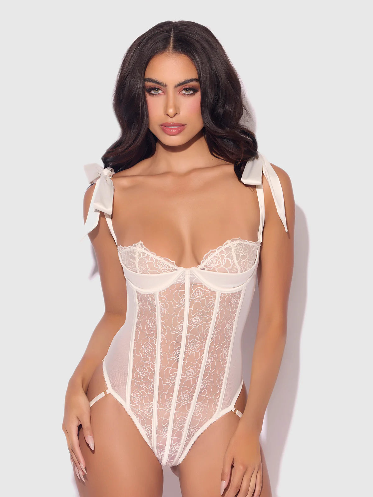 Rosalie Embroidered Teddy- Pearl
