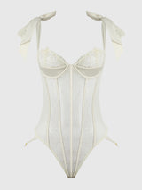 Rosalie Embroidered Teddy- Pearl