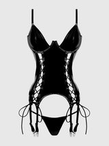 Trinity Patent Bustier- Black